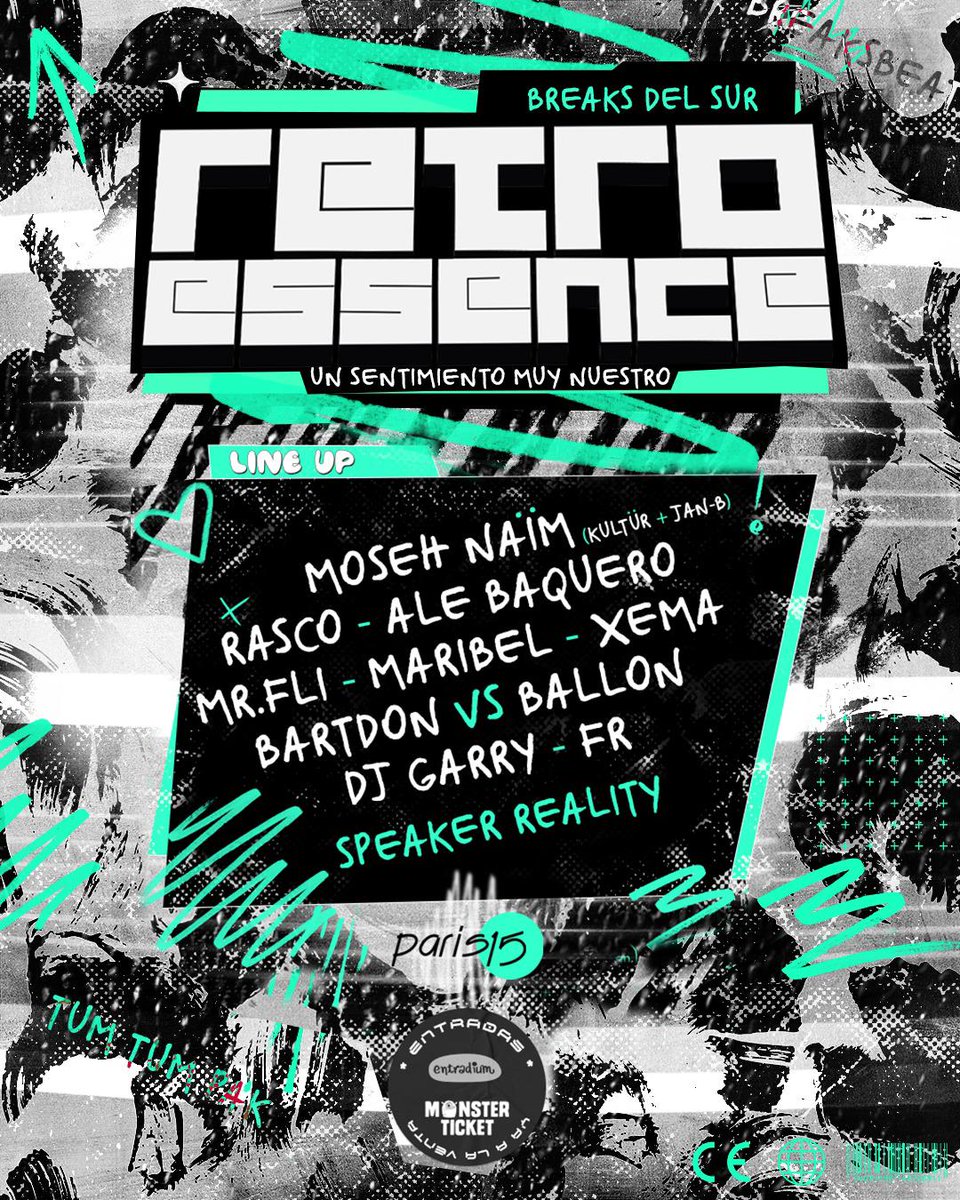 Paris15Malaga's tweet photo. 🔺 Un año más el breakbeat clásico llenará la madrugada de la mano de Retro Essence

Os dejamos con el cartel completo de djs con el que se podrá bailar el próximo sábado 20 de enero.

🎟️ Entradas disponibles en @MonsterTicketES https://t.co/KO3Ne88FqM