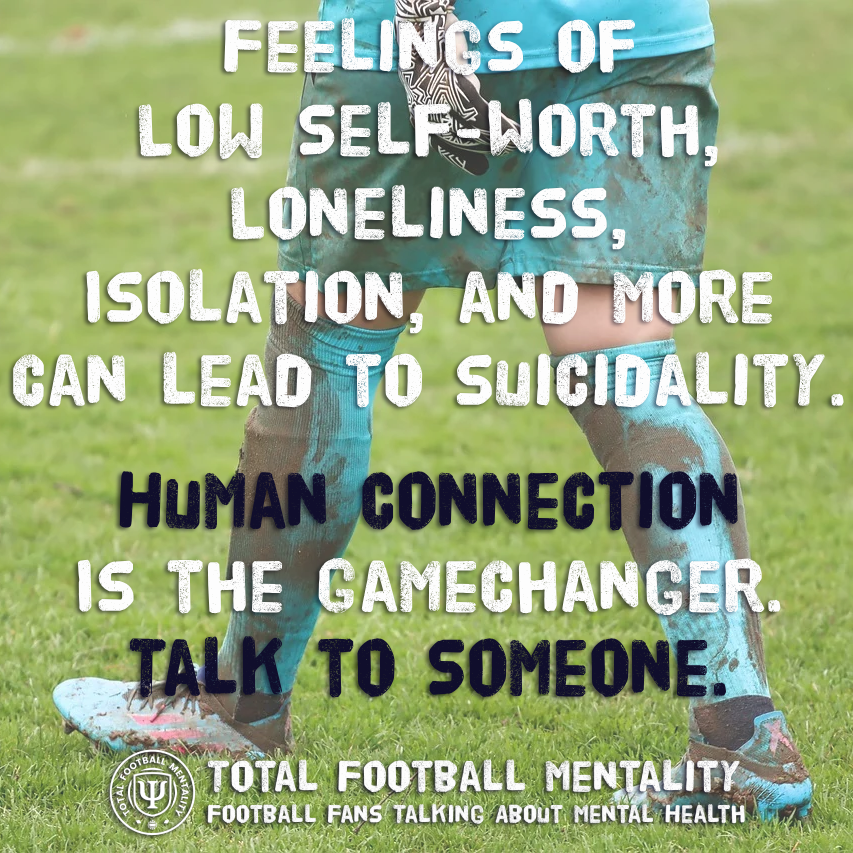 Staying connected with others can help overcome feelings of low self-worth, loneliness, and isolation and prevent thoughts of suicide. Text, call, or talk to someone today to change lives.

#MentalHealth ⚽️ #LowSelfWorth ⚽️ #Loneliness ⚽️#SuicideAwareness ⚽️ #HumanConnection