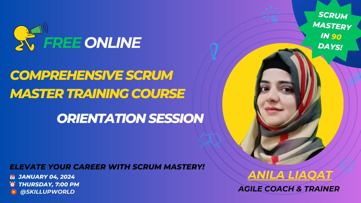 SkillUpWorld's tweet photo. 📢 Exciting Announcement! Learn at your convenience! 🕒

Free Comprehensive Scrum Master Training Course | @SkillUpWorld 

Playlist is available on our YouTube channel – accessible to everyone at no cost.
Link: https://t.co/q5gfnot2tS

Happy Learning! Stay Curious! 🧠🔍 https://t.co/z567ihHs3z