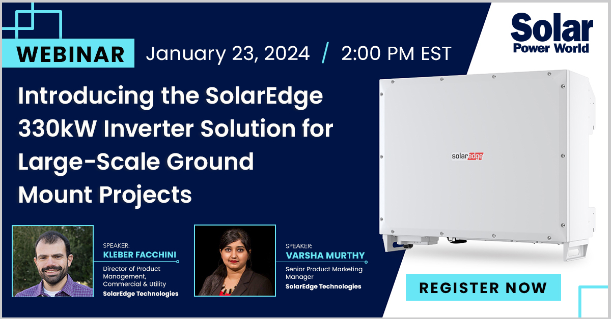 Don't miss the opportunity to catch a glimpse of the game-changing abilities of <a href="/SolarEdgePV/">SolarEdge</a>'s next-generation inverter solution and learn how it can bring more power to more places. Save your virtual seat today: bit.ly/4aOuCNJ