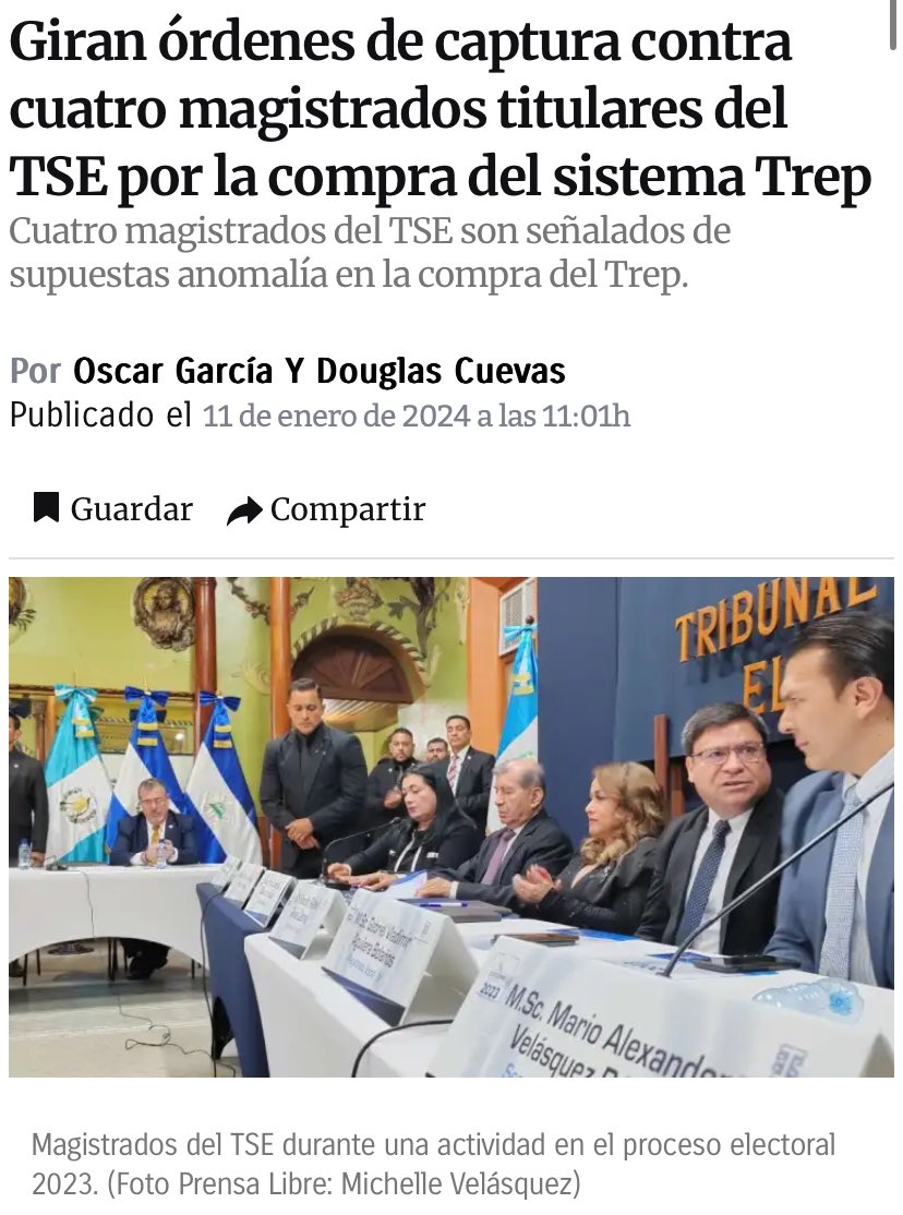 ⚠️URGENTE
Giran orden de captura en contra de Irma Palencia, Mynor Franco, Gabriel Aguilera y Rafael Rojas, magistrados del @TSEGuatemala por FRAUDE ELECTORAL.

#SiHuboFraude