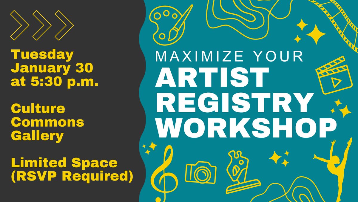 Join us for this informative workshop to help make the most out of your free San Antonio Artist Registry listing. RSVP is required, space is limited. Click on this link to RSVP: simpletix.com/e/artist-regis… #GetCreativeSA #ArtistRegistry #SATX #SanAntonio