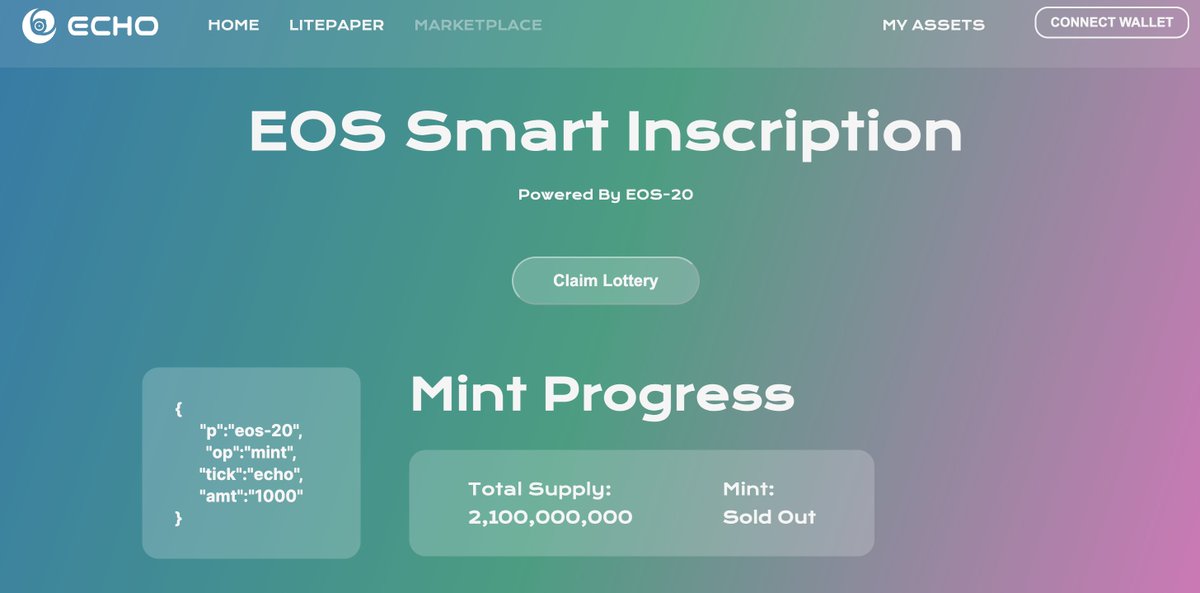 echomkts's tweet photo. Lottery Claiming Coming Soon
Phase 1: UTC 2AM 12th Jan. - 2AM 13th Jan.
Phase 2: UTC 3 AM 13th Jan. - 3 AM 14th Jan.
Phase 3: UTC 4 AM 14th Jan. - 4 AM 15th Jan.
If you dont claim it in time, the rewards will be used to buy back $echo in EZ Swap @EZ_swap . https://t.co/IHTSQ7qy67