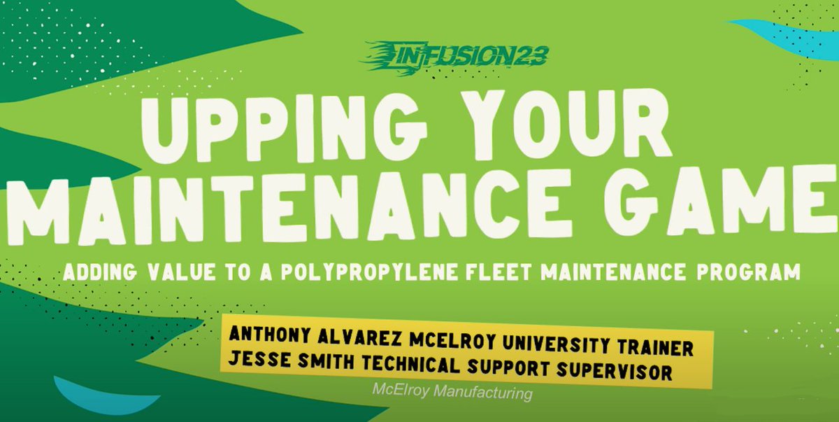 McElroyFusion's tweet photo. Want to up your maintenance game? Hear McElroy University trainers and technical support specialists share methods to add value to a polypropylene fleet maintenance program at #INFUSION23. #mcelroymanufacturing #pipefusion https://t.co/vgSr0TIBt1