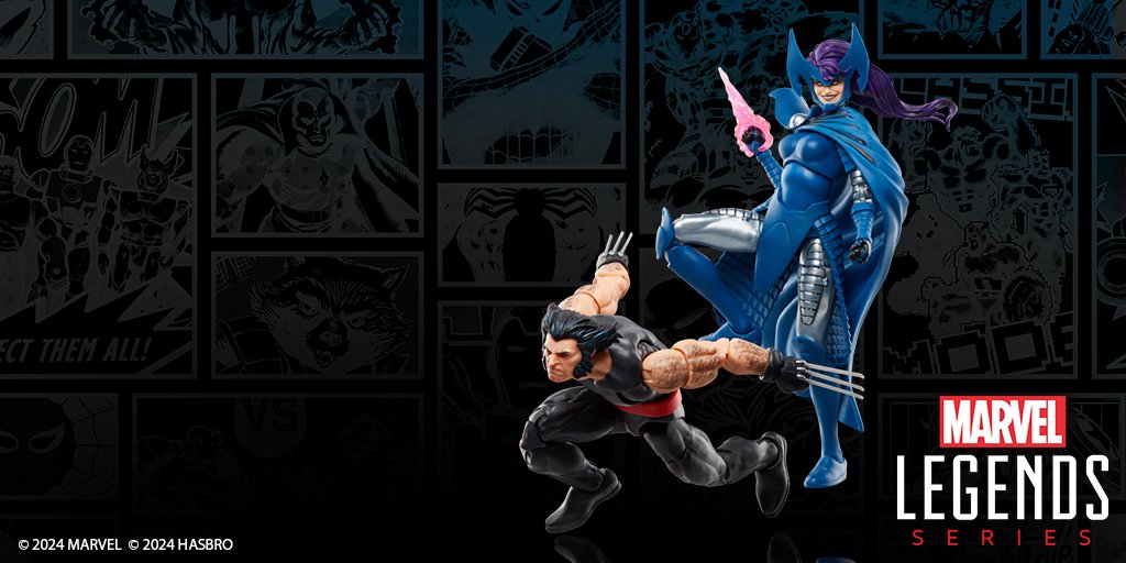 Celebrate Wolverine's 50th anniversary with the #MarvelLegends Series #Wolverine & #Psylocke, inspired by Marvel's #XMen comics! This set features 9 accessories plus collectible packaging with original artwork from @JohnGuydo! Pre-order now on #HasbroPulse!