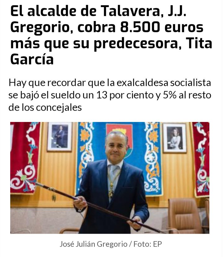 🔊Normal que <a href="/JJulianjotable/">José Julián Gregorio</a>  suba los impuestos a los talaveranos/as, de algún lugar tendrá que sacar ese "extra" para pagar su sueldo y la subida que corresponde al concejal de Deportes.

❌Otra muestra más de que su preocupación no es Talavera, si no sólo su bolsillo.