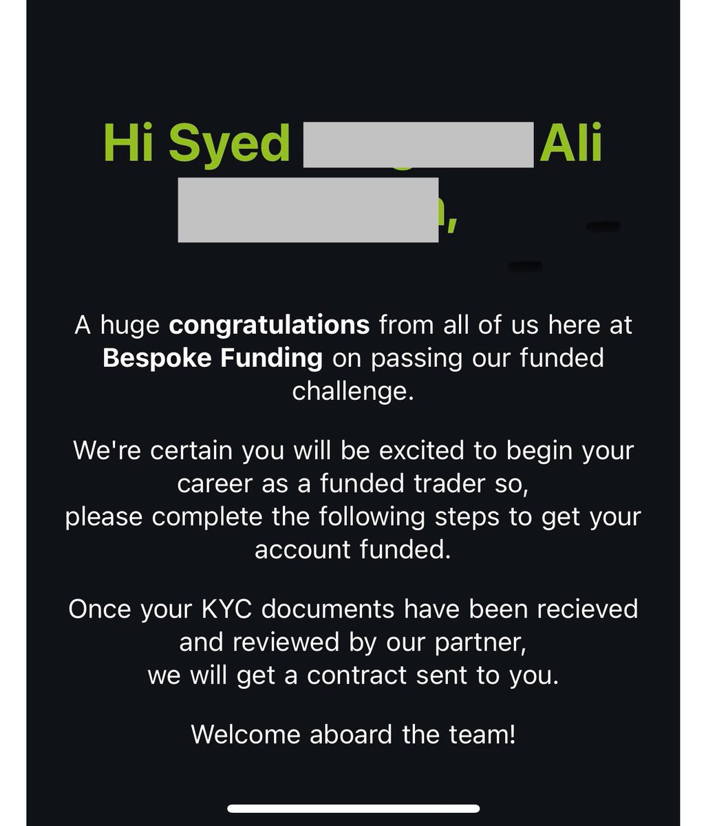 SyedAli945's tweet photo. I GOT SCAMMED BY @Bespoke_Funding @KalerBFP 😢😭
I have passed both phases of a 100k account over period of four months with hard work and patience, passed the account review and KYC as well, got the funded certificate but today instead of giving live account they said you 1/4 https://t.co/kYJKANIxRf