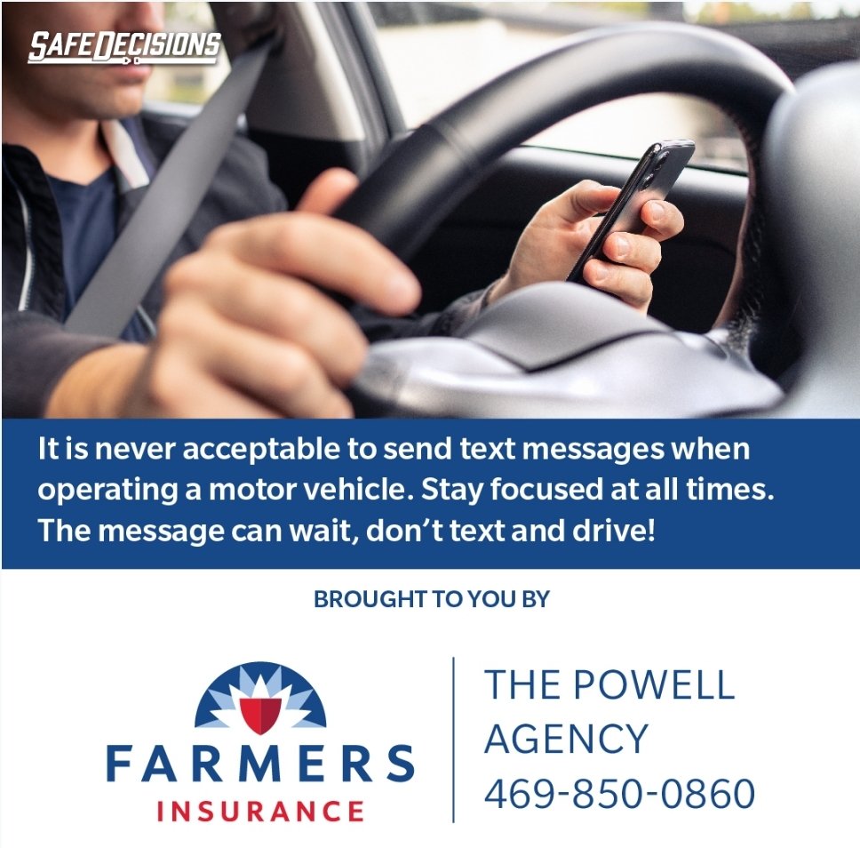 BballPlanoWest's tweet photo. Texting or talking on the phone without a hands-free device while driving is never a good idea. Keep your focus on the road, not your phone. #DriveSafeDW https://t.co/dQ6rJzPlP1