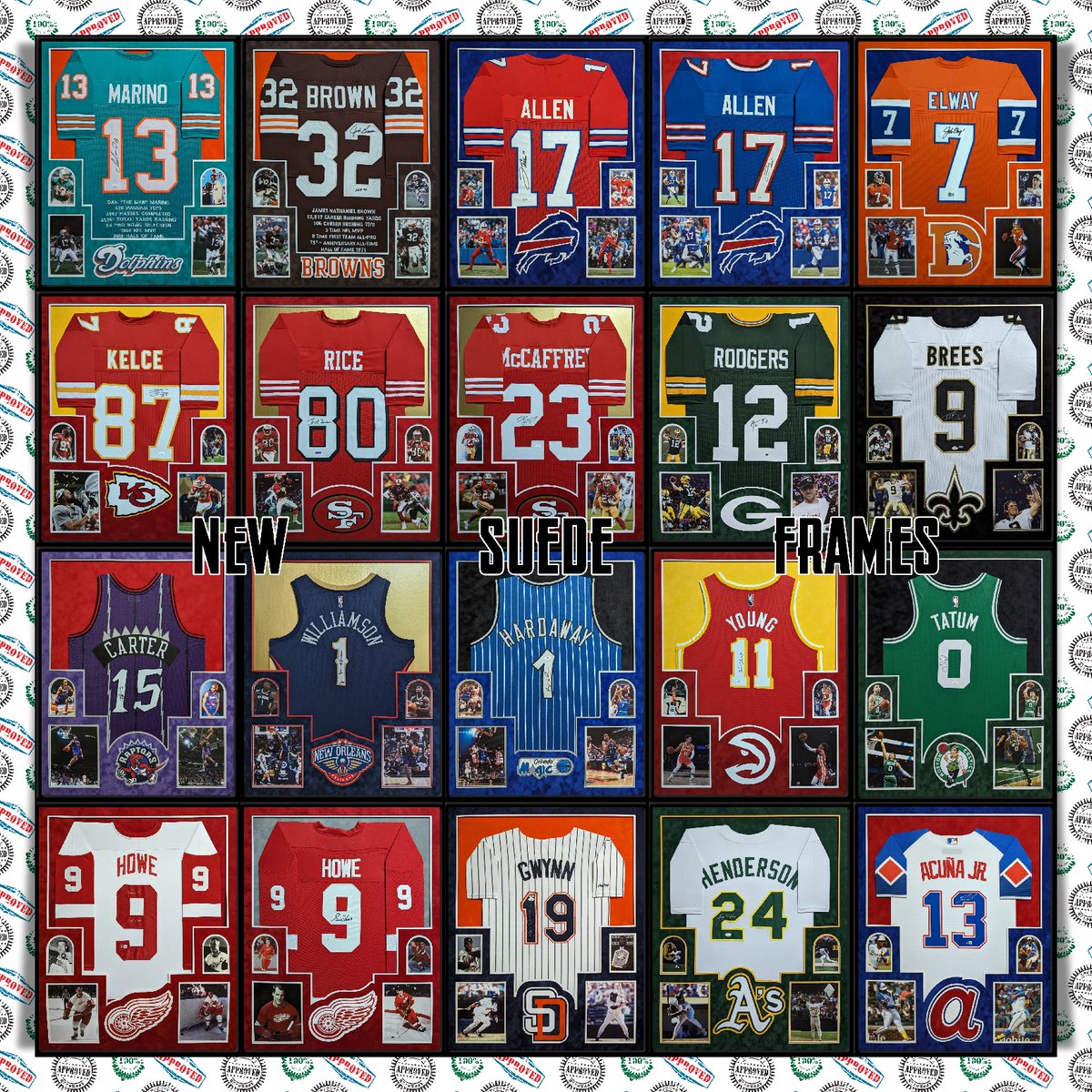 MVPAuthentics's tweet image. Add a touch of class with a premium frame using #Suede mat board. #JerseyFraming #CustomFraming #MVPAuthentics