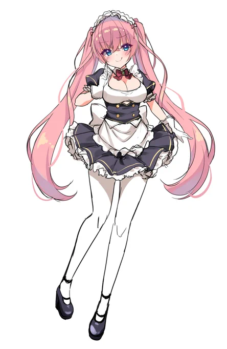OCメイド草案。まだまだ調整必須だけど今月はこの子で一枚描いてみたい! 