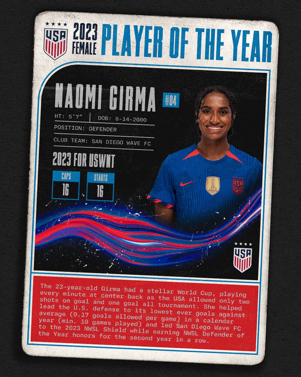 .@naomi_girma is the first pure defender to win the award's 39-year history 🏆