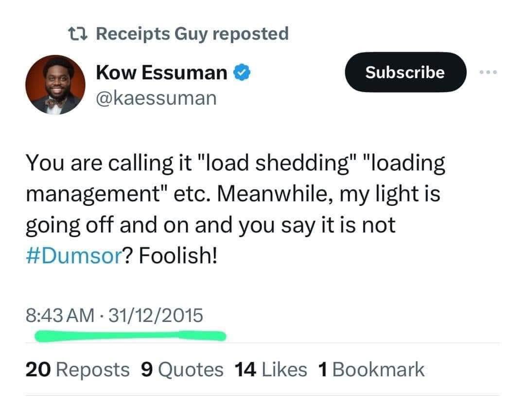 Very very foolish la 
#Dumsor #DumsorIsBack