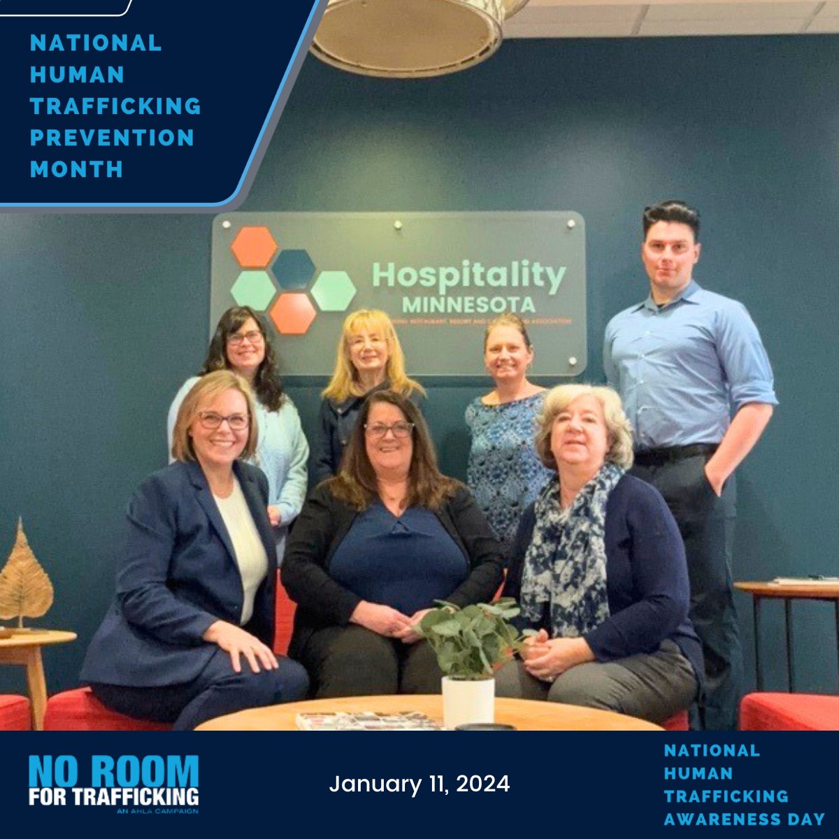 Hospitality_MN's tweet photo. It is National Human Trafficking Prevention Month and today is #NationalHumanTraffickingAwarenessDay.
We are proud to #WearBlue in support of the @AHLAFoundation as they support survivors and prevent human trafficking.
Learn more here: https://t.co/Nsp7thMh3J
#NRFT https://t.co/V7rwNOfnso