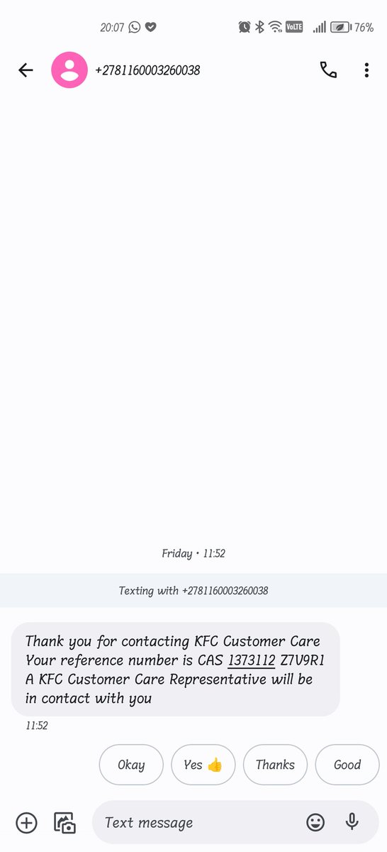 FunoPhungo's tweet photo. @KFCSA I placed an order online last week Friday. Paid for it. Got confirmation on the same online screen and a bank notification for my Zapper payment. Then minutes later, was told that there was no order. I called and abruptly got transferred to someone else https://t.co/eTbrIsdhYR