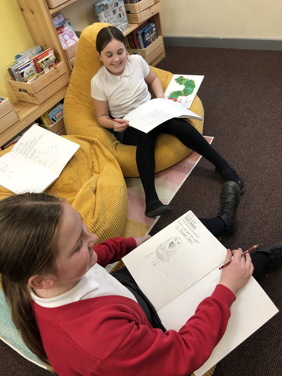 Bronte Class were really enthusiastic about researching ideas for a soft toy in our wonderful new school library today.