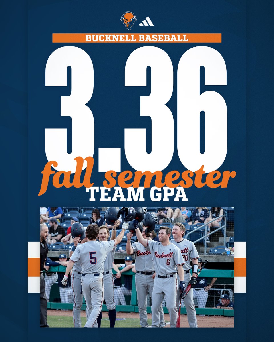 Great job by our squad in the classroom during the fall semester! We had 14 guys made the Dean's List with a 3.5+ GPA, including three 4.0s. #rayBucknell #ScholarAthletes