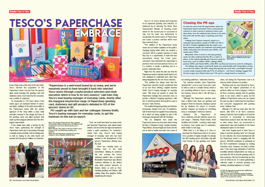 Link to article on Tesco/Paperchase: bit.ly/47wOyl2