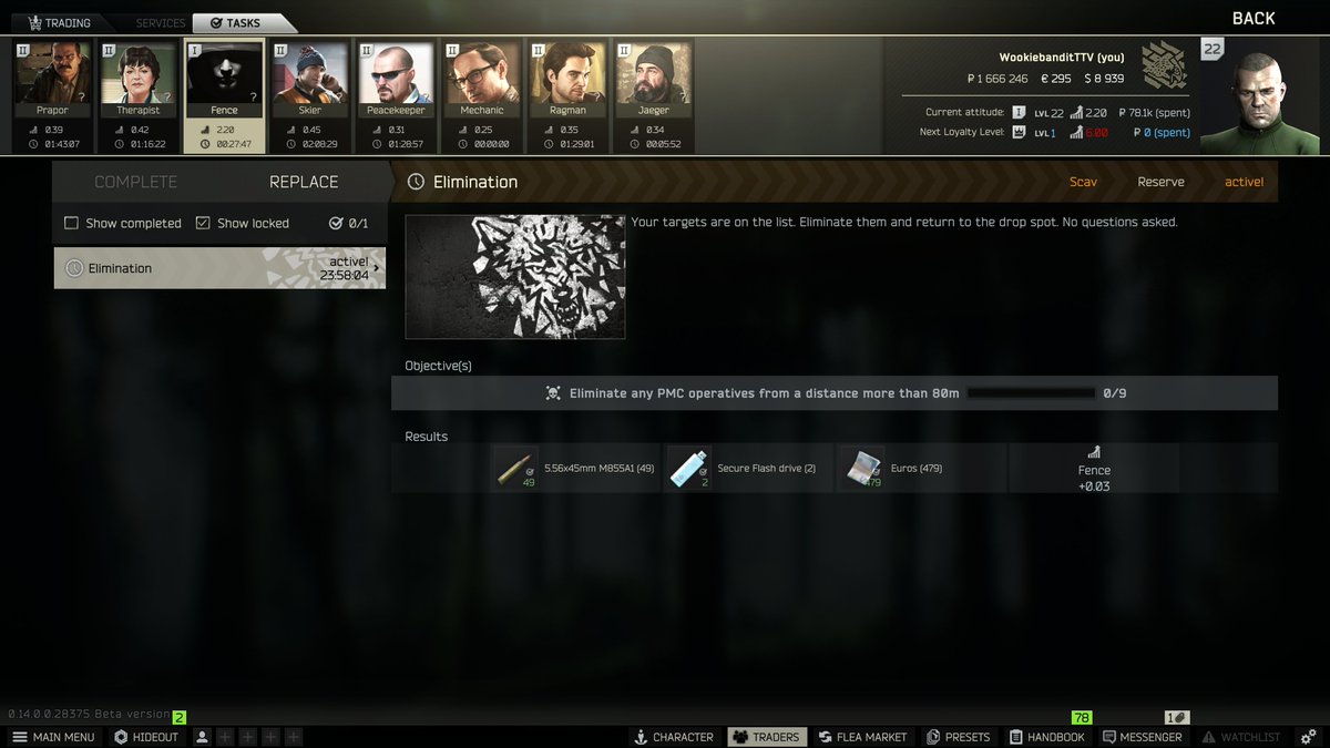 WookieBandit's tweet photo. When you need flashdrives and fence knows it.
Shit sniper, and terrible reserve player. 
Cheeky bastard.

@bstategames @tarkov https://t.co/ajch7p9gFZ