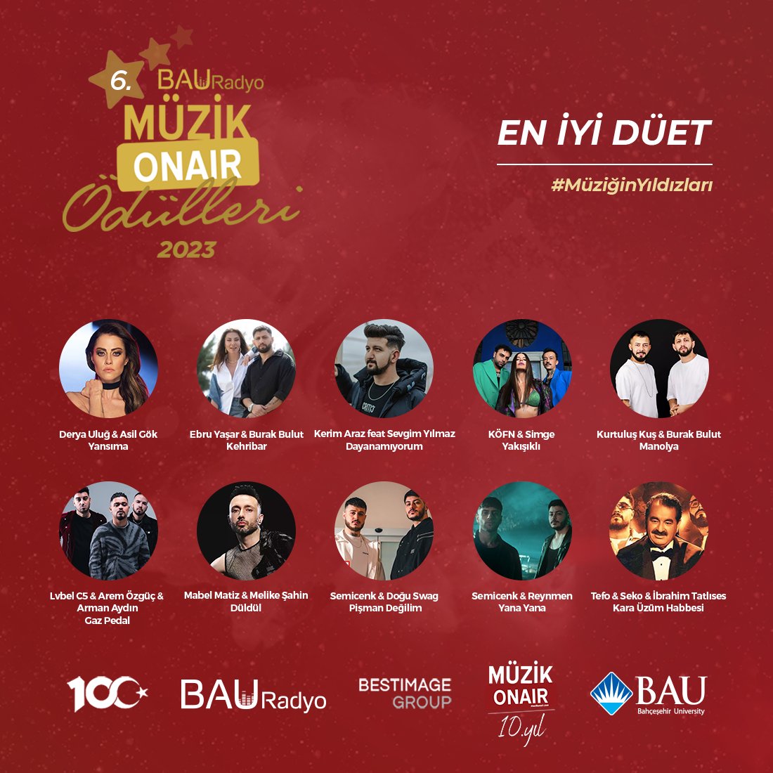 #MüzikonairÖdülleri 2023 Yılının 'EN İYİ DÜET Ödülü adayları 

Oy vermek için : 🏆😍 muzikonairawards2024.site

#müziğinyıldızları