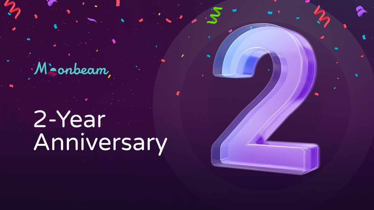 Today marks 2 years 🎂 of Moonbeam mainnet! 🥳

In this thread, we're taking a look back at the last 2 years of block production on 🌜 Moonbeam — and highlighting some of our biggest Milestones using Publicly Available Data.

🔢 Here's a look at Moonbeam by the numbers.🧵