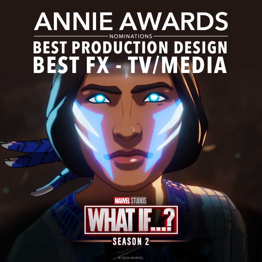 Congratulations to Marvel Studios' #WhatIf on their 2 Annie Awards nominations including Best Production Design - TV/Media and Best FX - TV/Media!