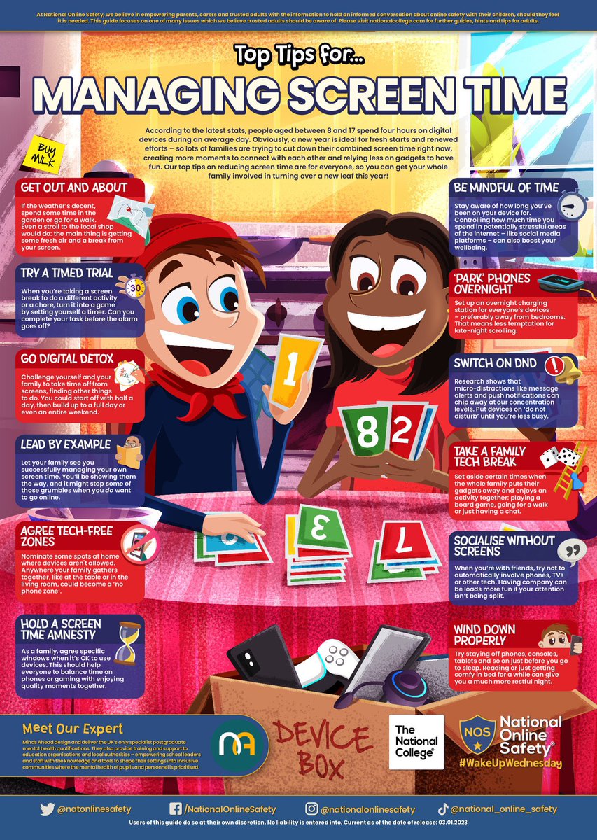 WhistonJandI's tweet image. Top Tips on managing screen time #ceop @ceop @mel_4nie