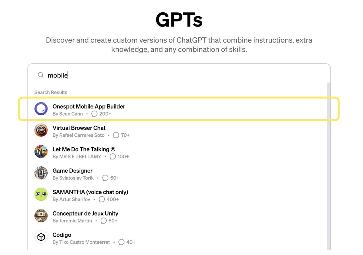 Make your business a website with @b12 and a mobile app with Onespot, all in seconds on the #OpenAI #GPTStore 🤖✨