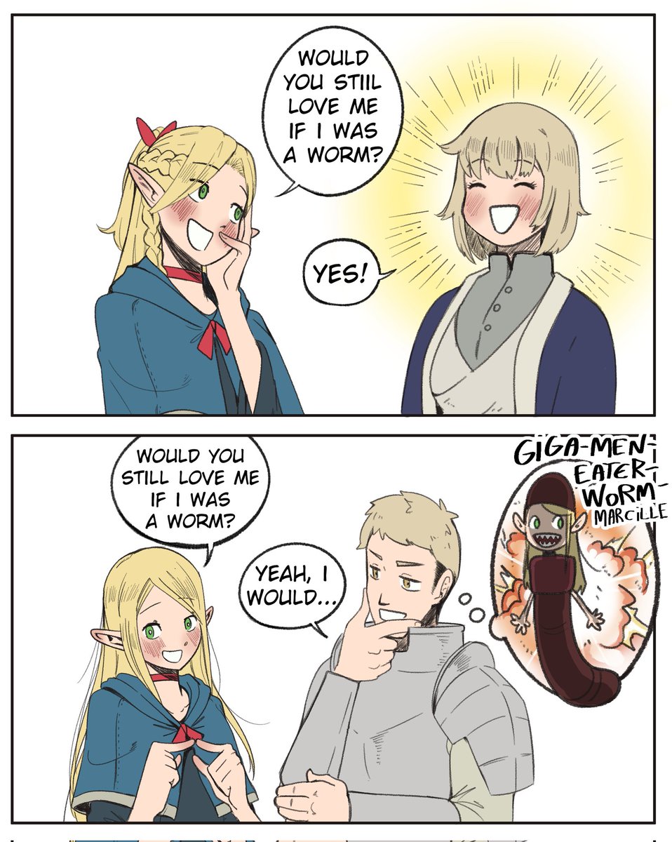 Marcille and the Touden simblings from Dungeon Meshi: 