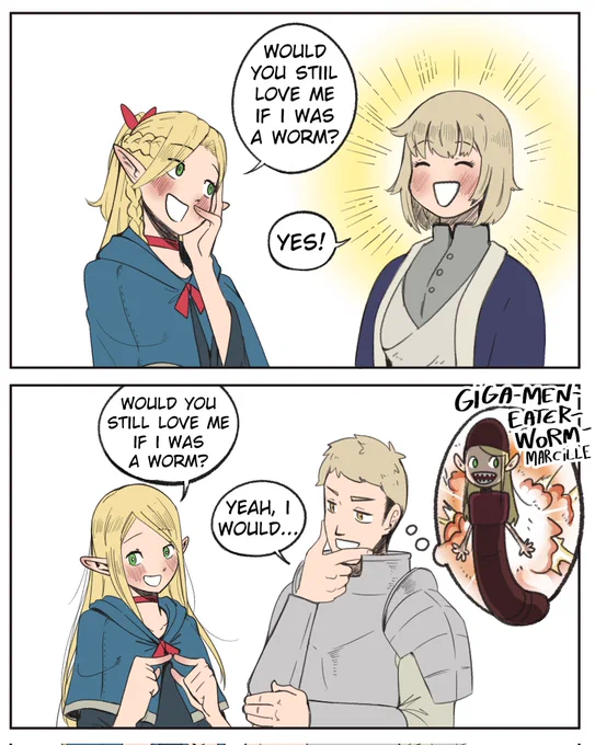 Marcille and the Touden simblings from Dungeon Meshi: 