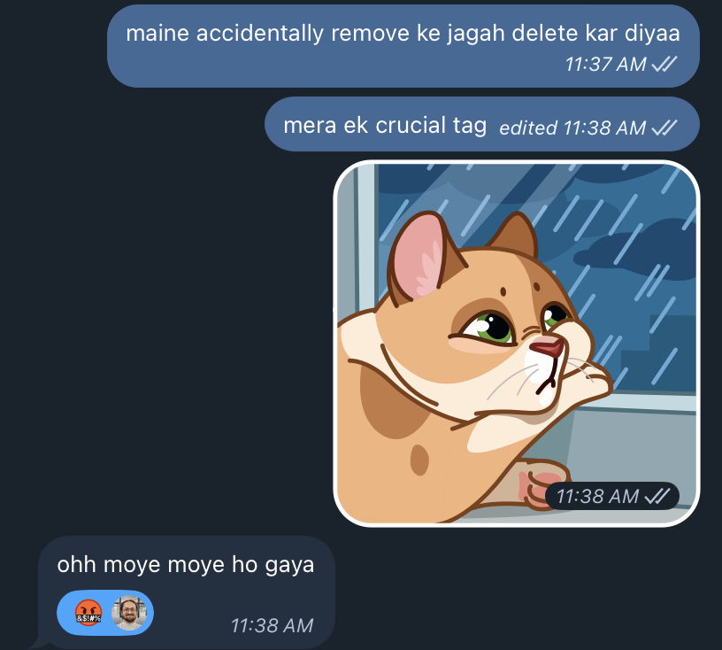 abhishek_ux's tweet photo. Mai developer ko bug samjhaa raha hu, aur wo mere maje le raha hai.

@speechtonote team bhi badi savage hai bhai 😂 https://t.co/vM5D0lLTxa