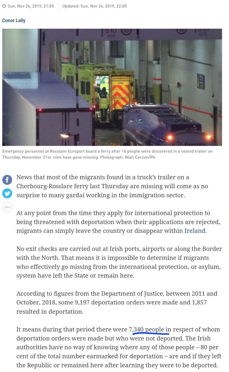 Lads I know you are all very upset about 8 foreigners disappearing after being trafficked into Ireland, but allow me to provide you with some perspective. 

2019 article, 7,340 foreigners simply disappeared in Ireland. 

You have no idea how bad things are. 

#IrelandisFull