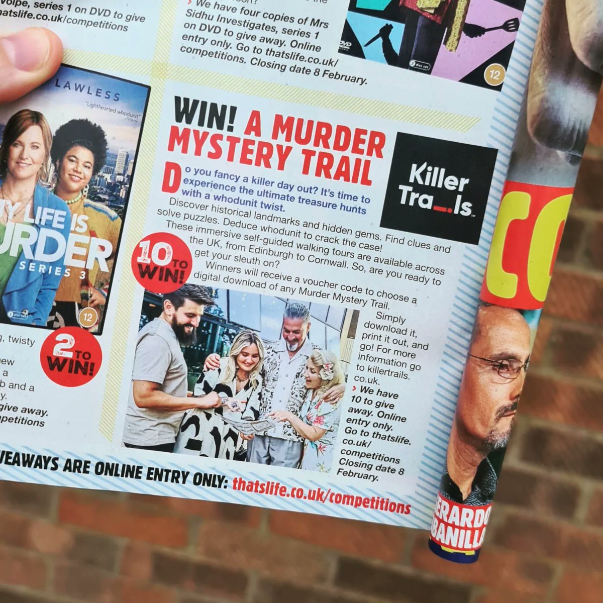 KillerTrails's tweet photo. Killer Trails comp in Issue 1 2024 of That's Life Crime Scene mag 😁🤩🕵‍♂️ 

#killertrails #murdermystery #treasurehunt #thatslifemagazine https://t.co/Z094QcIfhU