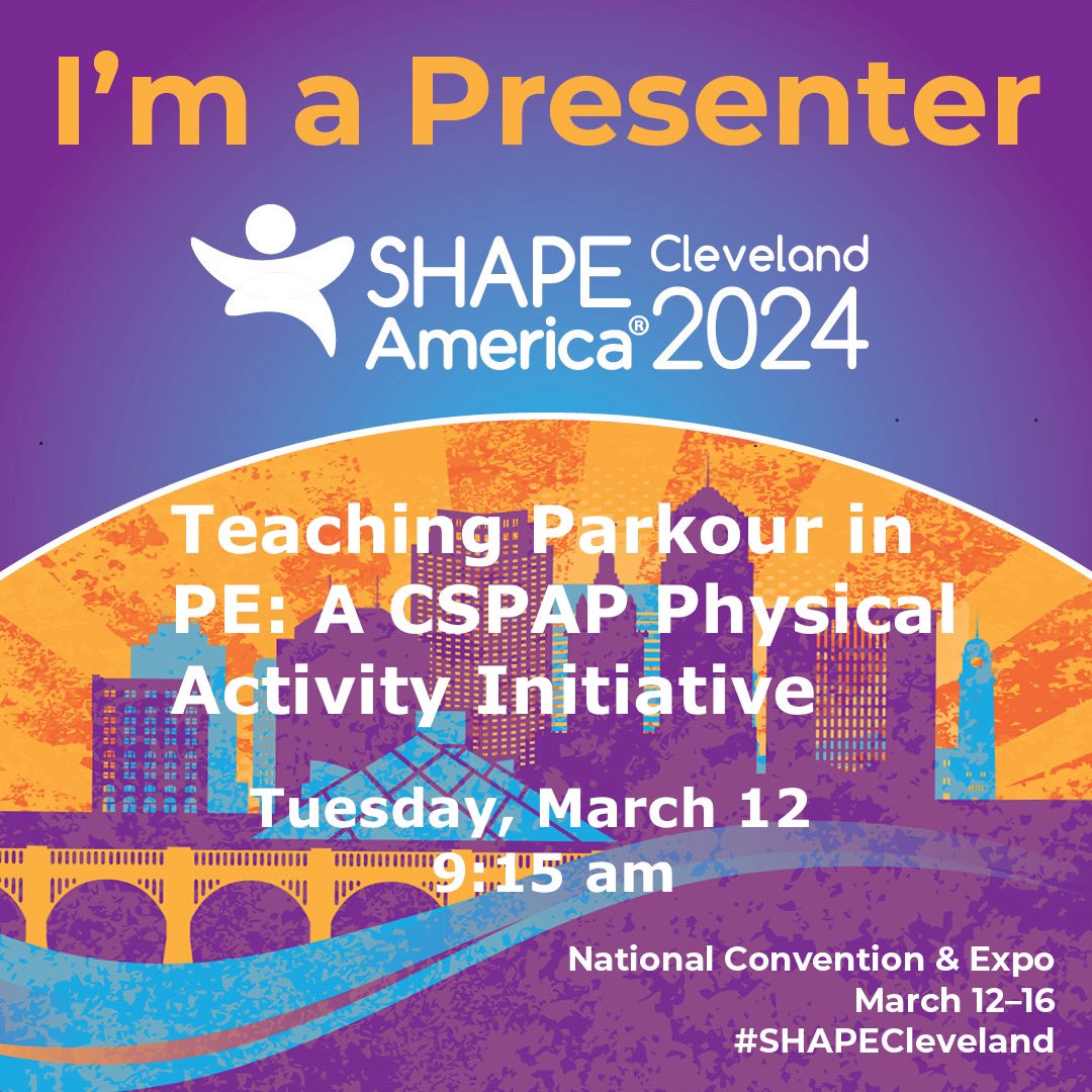 FirewoodFitness's tweet photo. Join me at #SHAPECleveland where I’ll be talking about getting kids moving at school with parkour! 
#ActiveKidsDoBetter #Parkour #PE #PhysEd #CSPAP #FNF https://t.co/tCbxqt3Ebz