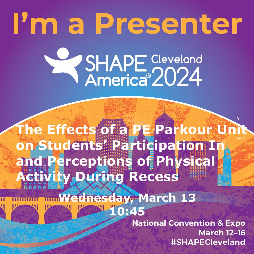 FirewoodFitness's tweet photo. Join me at #SHAPECleveland where I’ll be talking about getting kids moving at school with parkour! 
#ActiveKidsDoBetter #Parkour #PE #PhysEd #CSPAP #FNF https://t.co/tCbxqt3Ebz