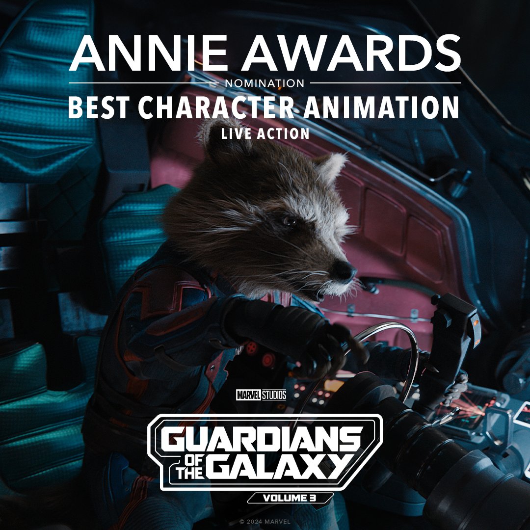 Congratulations to Marvel Studios’ Guardians of the Galaxy Vol. 3 on their Annie Awards nomination for Best Character Animation - Live Action!