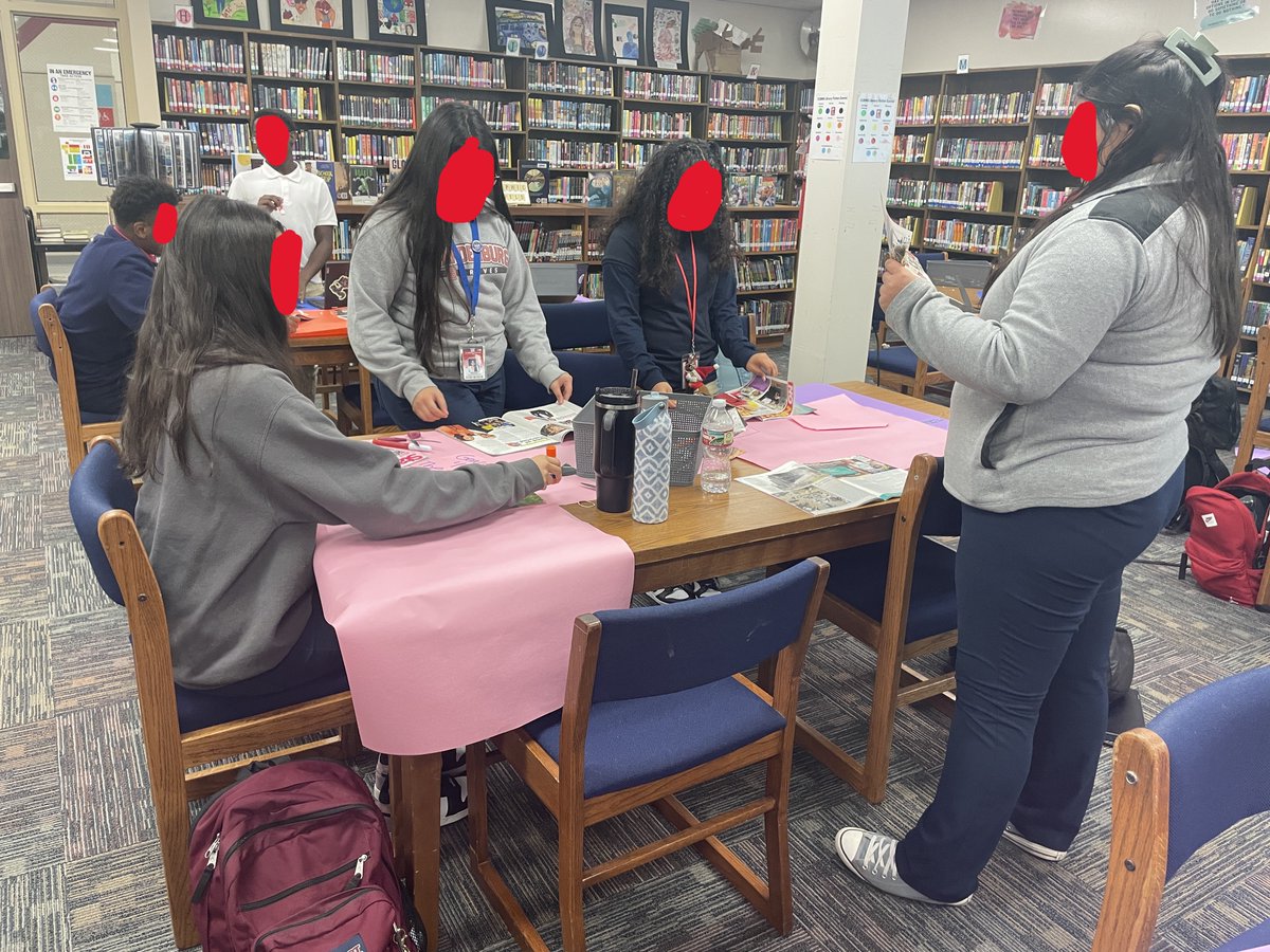 CCBMS_Library's tweet photo. AVID in the library yesterday to create vision boards! Students reflected on their goals set at end of last semester &amp; used these to create a representation of their goals &amp; motivations. Lots of engagement! @CCBMS_Braves @AVIDGISD @GISDREADS @gisdnews @gisdmagnets @gisdSEL https://t.co/btPxKsZUZU