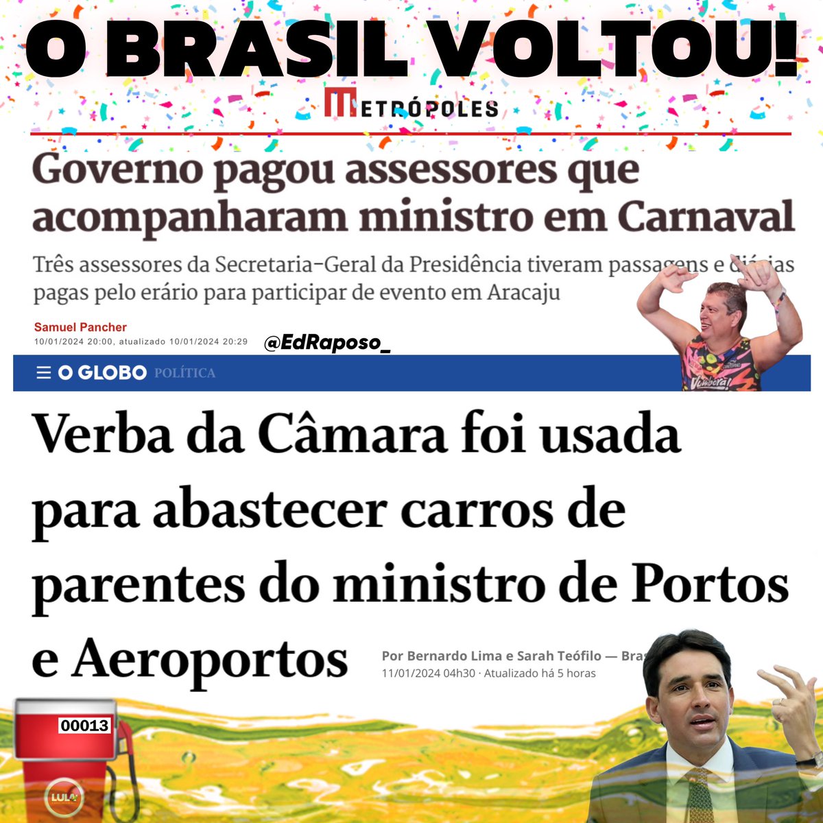 EdRaposo_'s tweet photo. Como é bom viver em uma democracia novamente 🤡 https://t.co/2AhLmf9WF1