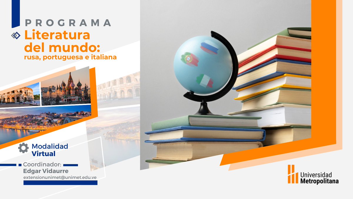 Si te interesa la literatura del mundo, este programa es para ti. 🙌 
En este programa aprenderás sobre la literatura rusa, portuguesa e italiana, sus antecedentes, sus formaciones, sus expresiones y sus influencias. 🌎 📚
Inicia el #6FEB
Más info. 👉 bit.ly/LM_rusa_portug…