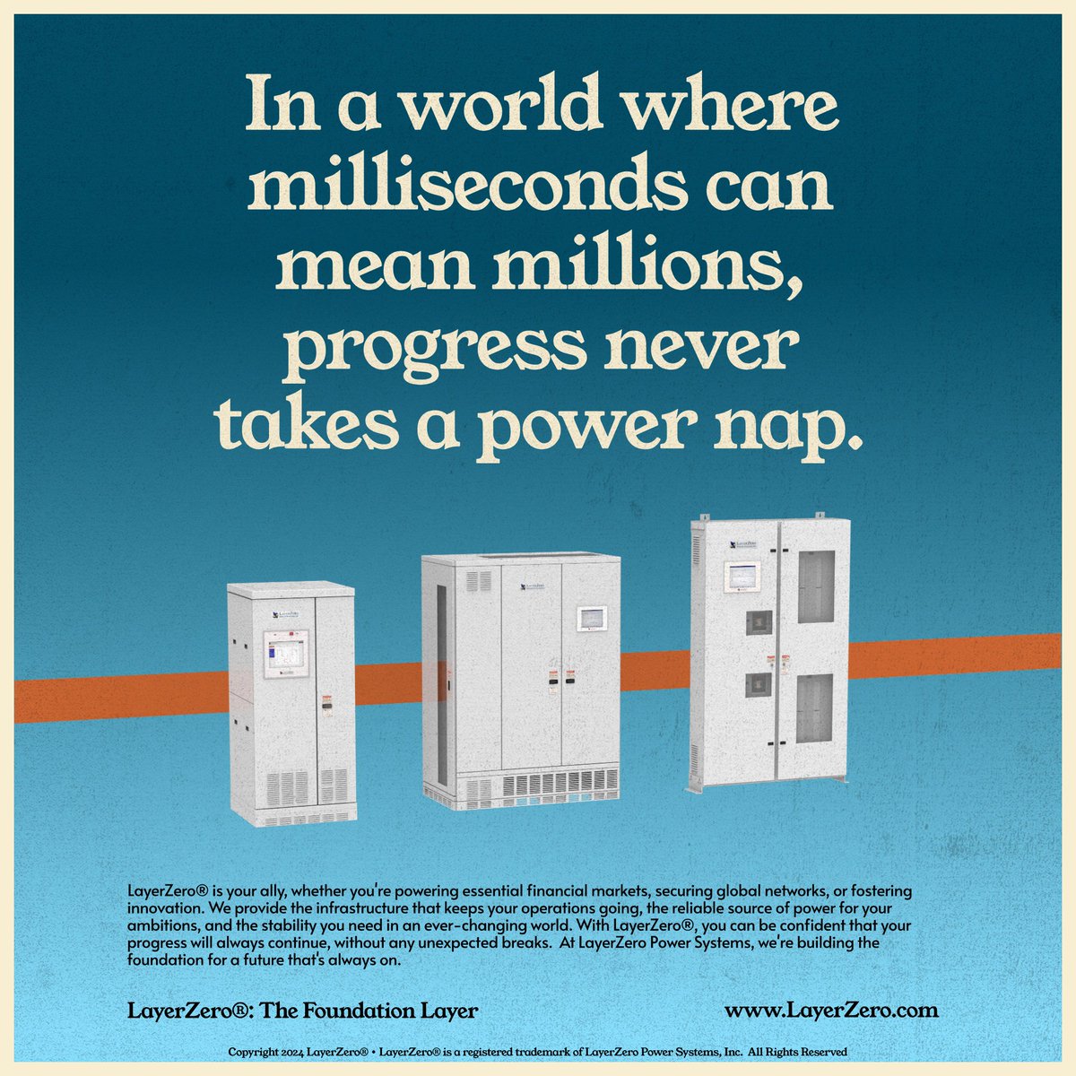 In a world where milliseconds can mean millions, progress never takes a power nap. Your operations deserve uninterrupted excellence, and LayerZero® is here to deliver it!  #UnstoppablePower #NoMoreDowntime #LayerZero #LZPS #DataCenters