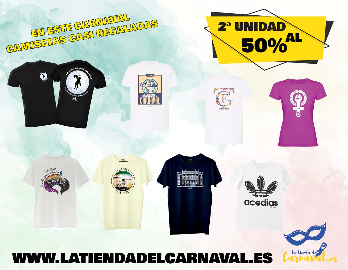 CarnavalCadizTV's tweet photo. En este COAC CAMISETAS de REBAJAS de PRESELECCIÓN. Del 9 al 25 de Enero.
Aprovecha y llévate la segunda a mitad de precio en La Tienda del Carnaval.
https://t.co/7gHFEIaI5n
#latiendadelcarnaval #carnavaldecadiz #coac2024 #rebajas #rebajasmoda https://t.co/PJ8ays0Rgx