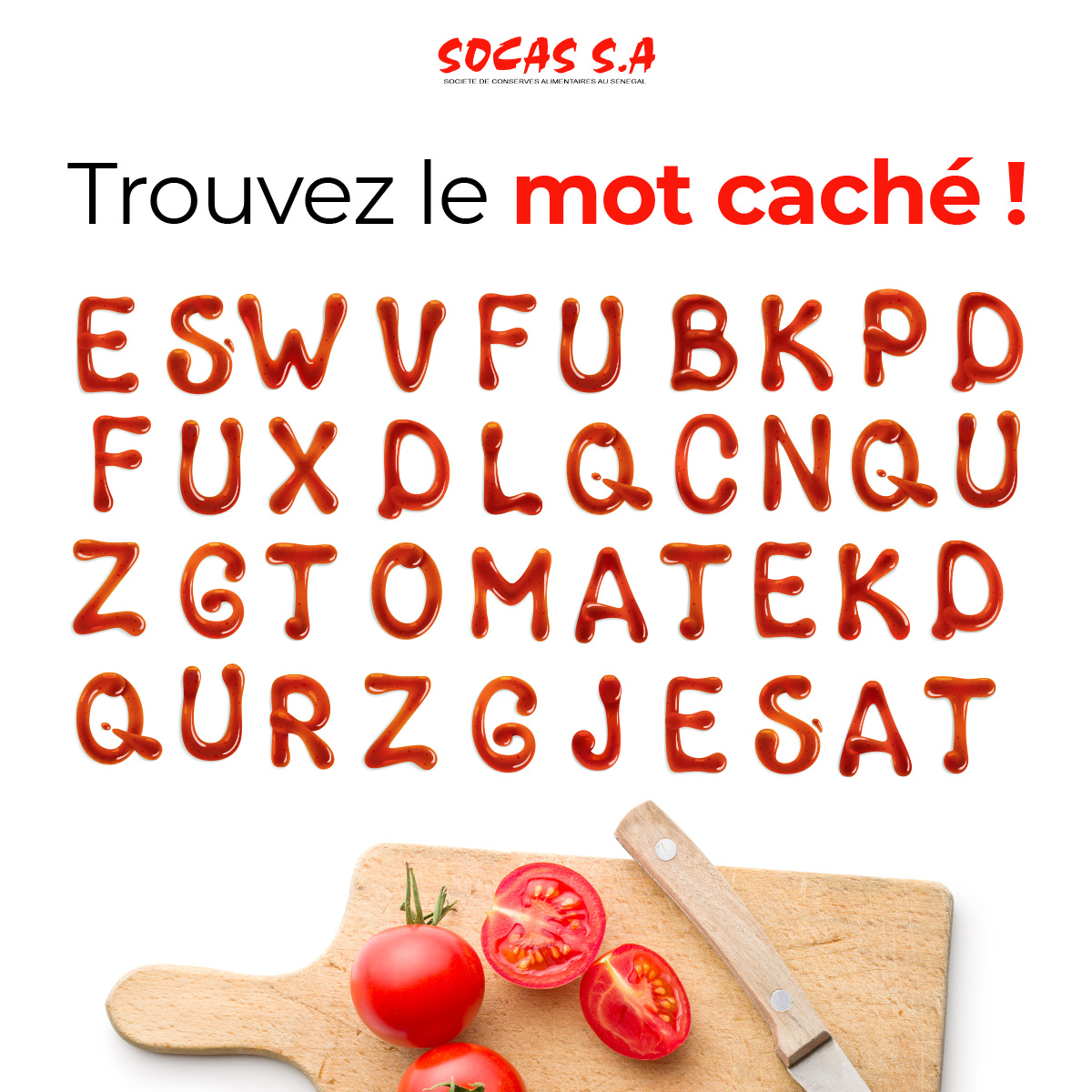SocasSa's tweet photo. Mettez vos compétences à l'épreuve!
Sauriez vous nous dire en commentaire le mot caché derrière cet amas alphabétique?
#socas #flora https://t.co/W2La6kHlbw