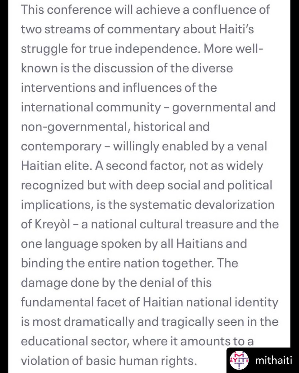 MITHaiti's tweet photo. Konferans an prezansyèl gratis ti cheri @MIT samdi 20 janvye 8:30am—6:30pm. Tanpri ede n fè pawòl la mache pou mouvman liberasyon an ka vanse.  Apre woumble a, n ap pataje videyo ak soutit an kreyòl. Ajannda &amp; enskripsyon : https://t.co/FNK7vACO7R @MalickGhachem @FictionsofHaiti https://t.co/kbjNEvTptn