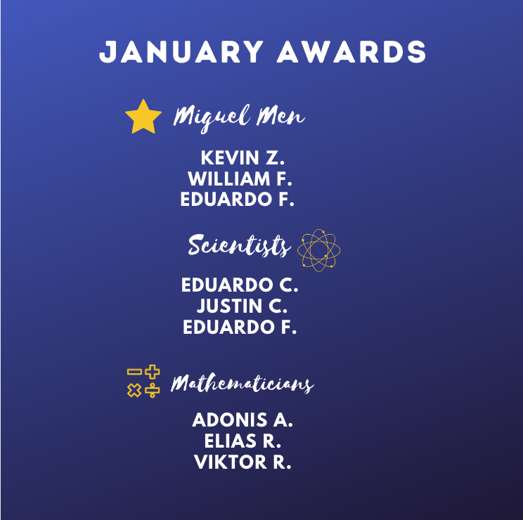 Congratulations to our January award winners!
