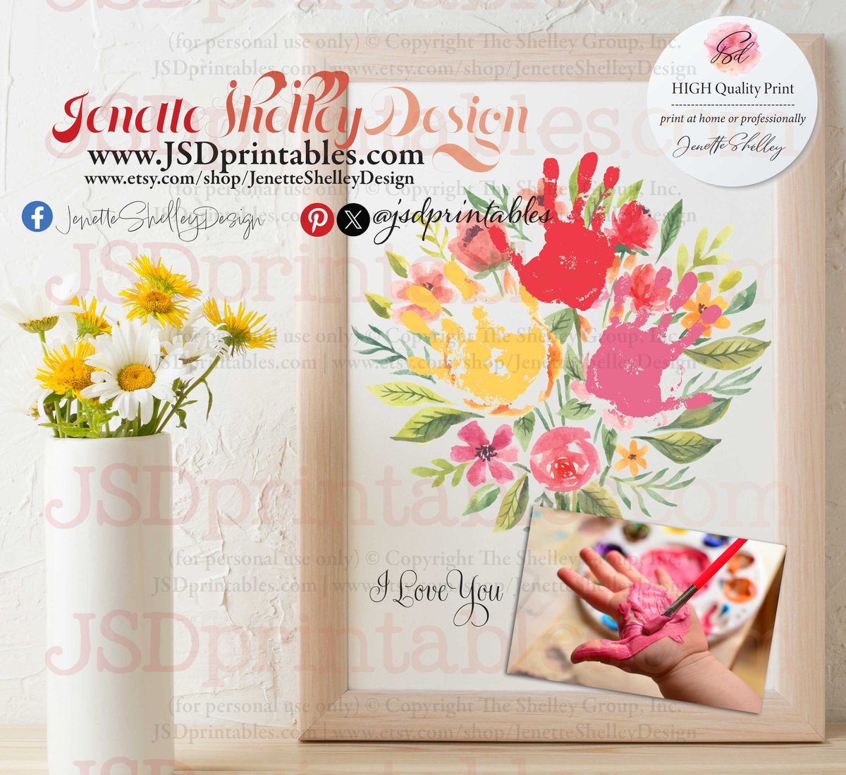 Our Bouquet of Flowers Handprint Keepsake Digital Print is the perfect gift for a special occasion like a mother's day or birthday. jsdprintables.com/product-page/b… @jsdprintables #shopsmall #smallbusiness #digitalprints #handprints #craftsforkids
