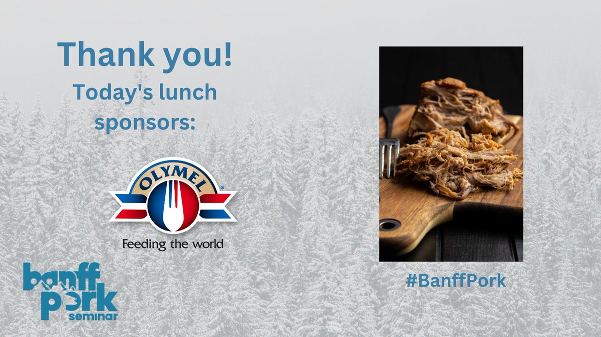 Lunch is served! Thank you to Olymel for their sponsorship and support of #BanffPork Seminar 2024