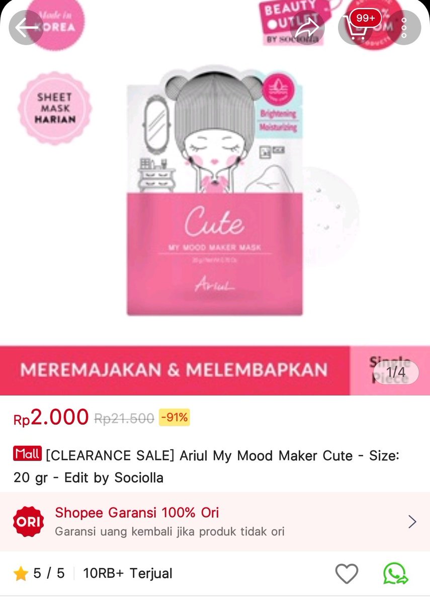 allobca's tweet photo. ‼️INFO DISKON‼️
ARIUL Sheetmask lagi clearance sale by sociolla guys ☺️

📍tanpa min/max pembelian
📍exp Maret 2024

checkout sekarang sebelum kehabisan❗ https://t.co/nEomoUxICz https://t.co/EdszGNIpI3