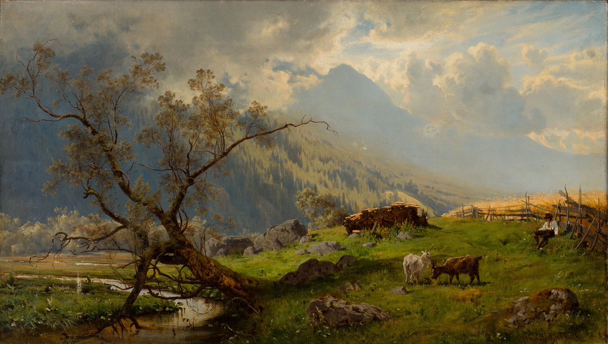 Shepherd in the Alps (1860), by Hjalmar Munsterhjelm