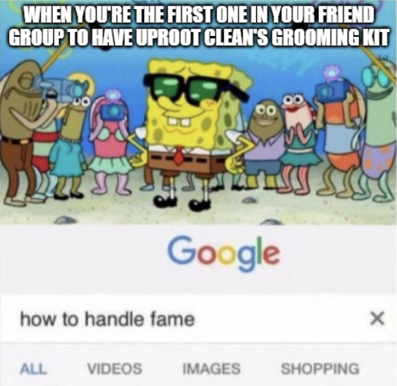 UprootClean's tweet image. Feels nice doesn't it ?? 😆 #uprootclean #uprootcleangroomingkit #groomingkit #uprootgroom #funny