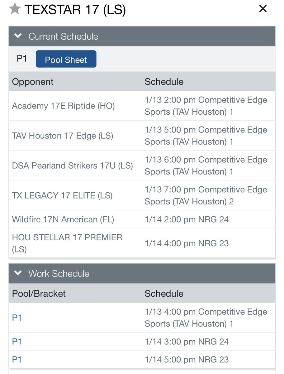 Coaches! I will be playing at the JVA MLK Invitational- Houston NRG this weekend. I would love for you all to come watch me and my team play!

-TEXSTAR 17

-#4

Below is a schedule of my games