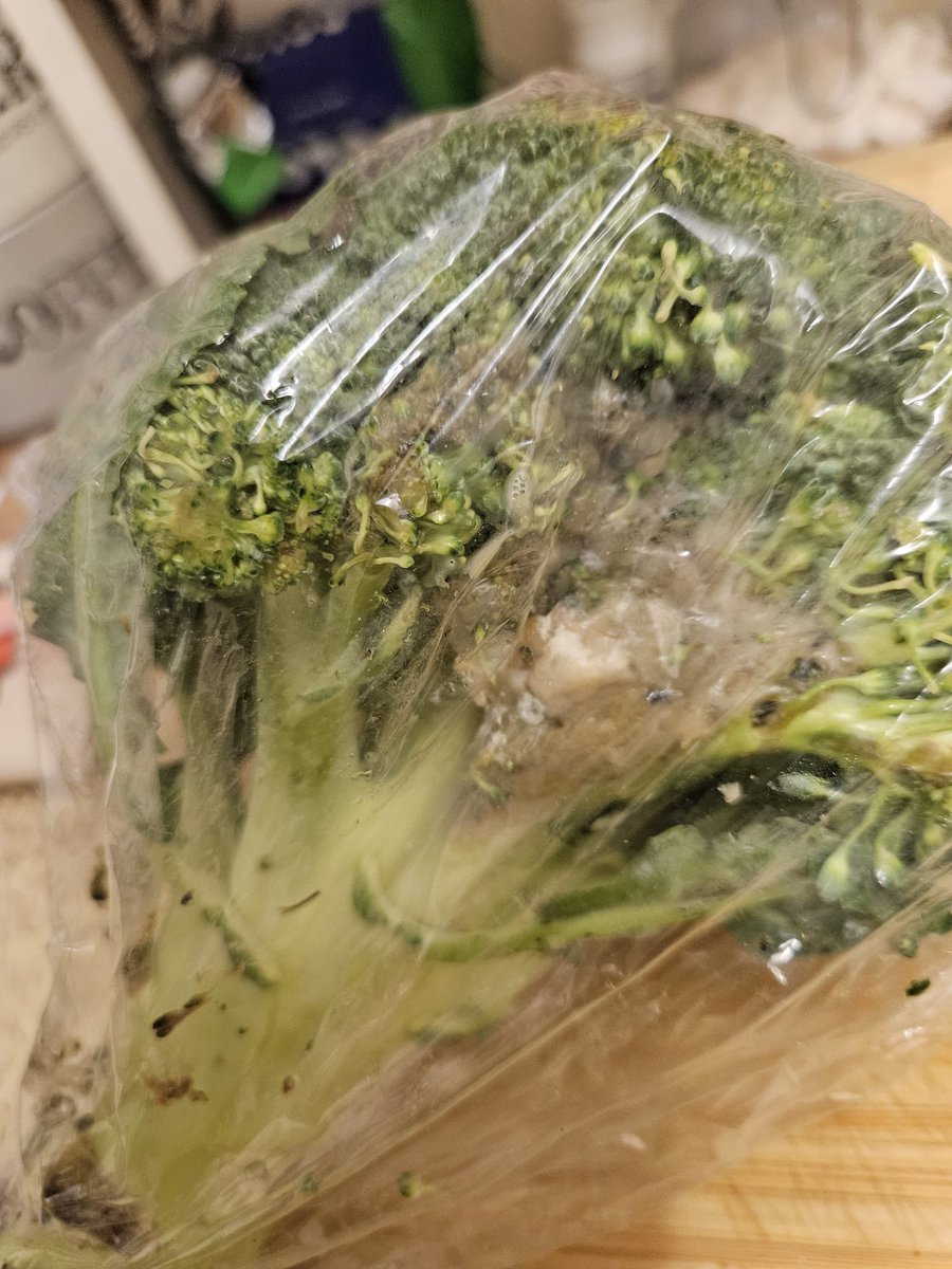 fairylander's tweet photo. @Tesco when you get your food delivery in the morning and your broccoli looks like this by teatime 🤮🤮 https://t.co/Ki4XkiDpKm